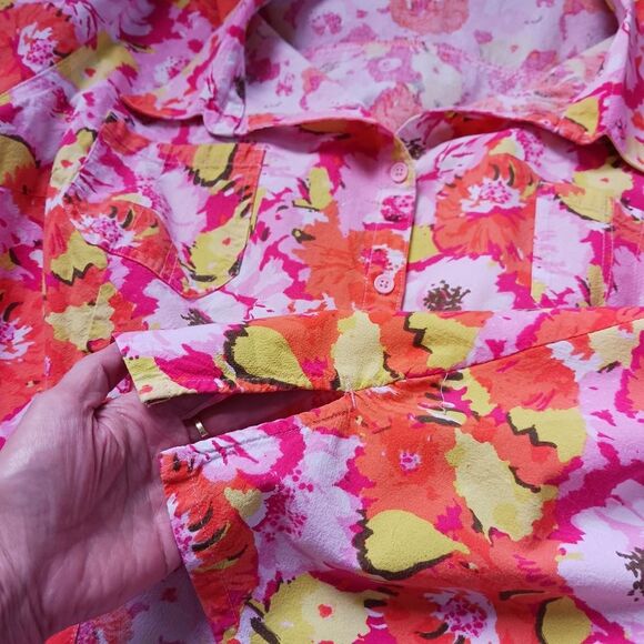 WHITE STAG Floral Shirt Button Down Short Sleeve Hawaiian Print Plus Size 4X - Picture 5 of 12